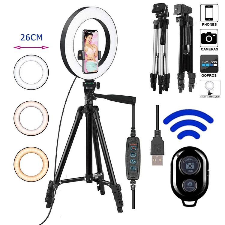 Illuminate Your Selfies with the Compatible with Apple LED Selfie Ring Light Tripod